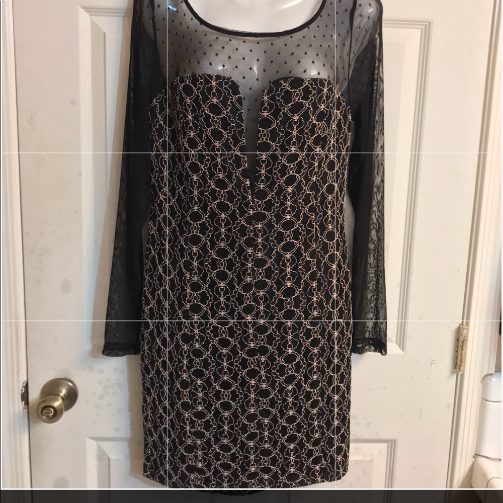 Women’s sexy black and gold dress